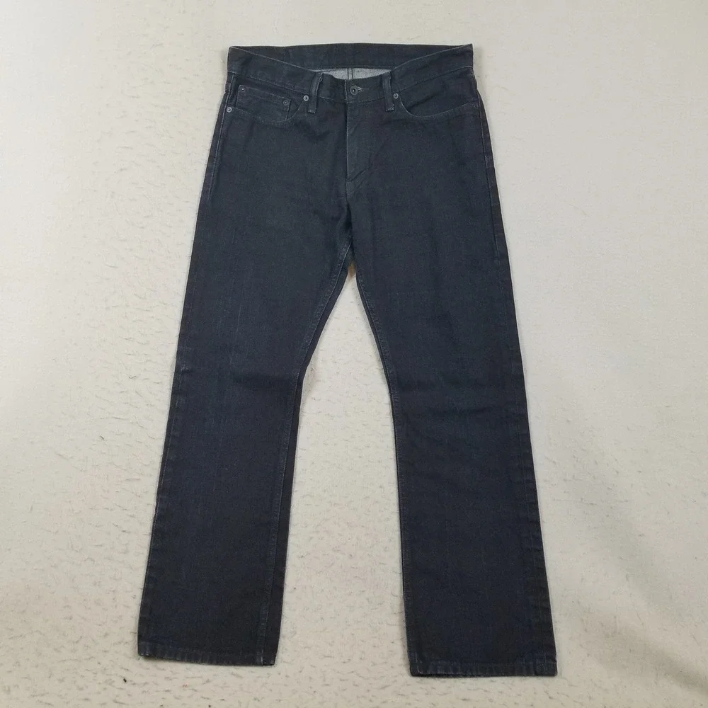 Levis Jeans Mens 34x32 514 Slim Straight Dark Indigo Blue Denim 100% Cotton
